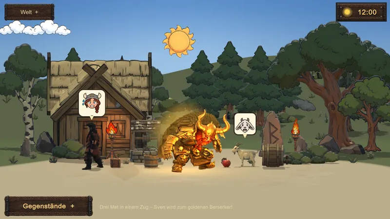 Sven als goldener Berserker im Konfettiregen